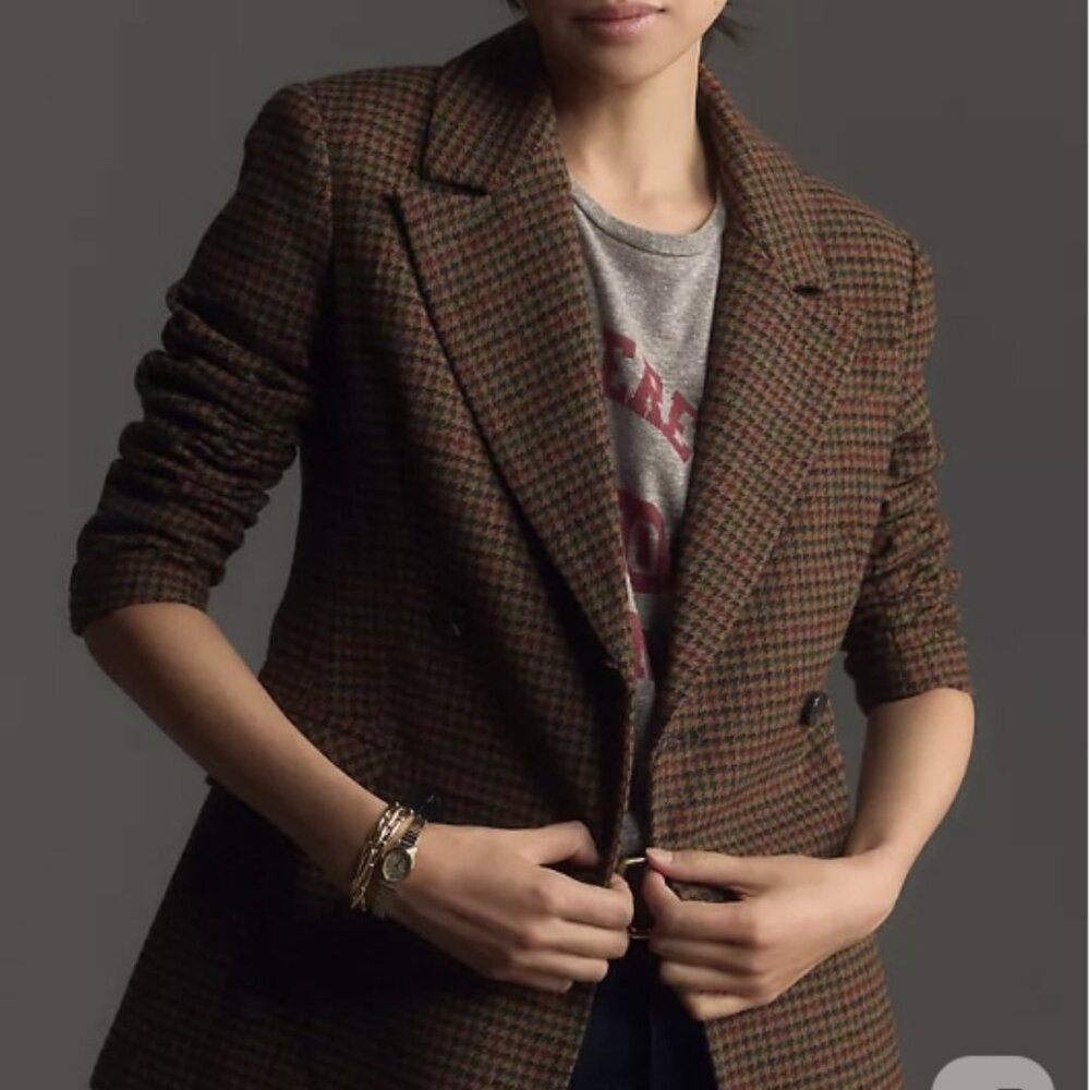 Avec Les Filles Brown Houndstooth Blazer - Picture 3 of 3